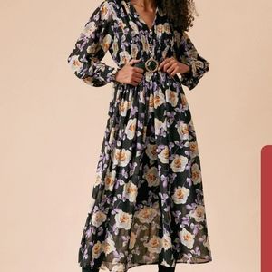 FLORAL RUFFLE DRESS